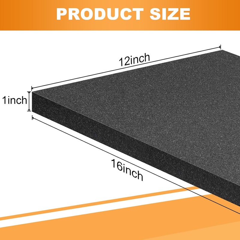 Eunice 8Pcs Polyurethane Foam Sheets - 16 x 12 x 1 Inch Cuttable Foam Inserts for Cases, Packing Foam Pads for Tool Box, Camera Storage and Crafts - Image 2